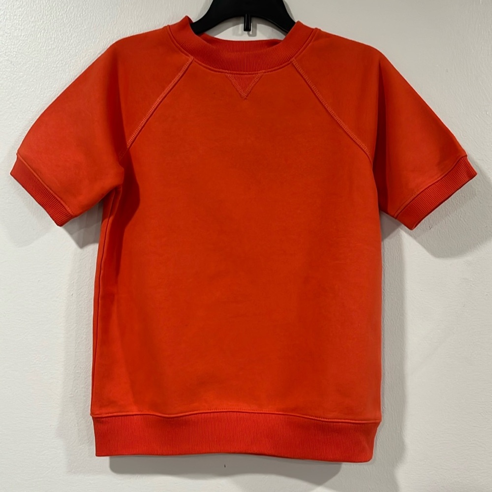 CAT & JACK Boys Orange Short Sleeve Sweatshirt. Size 8/10. NWT